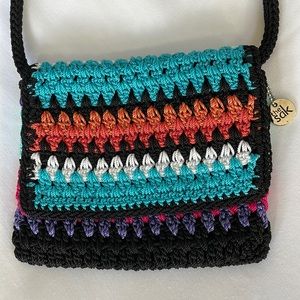 The Sak mini boho multicolor crocheted crossbody bag